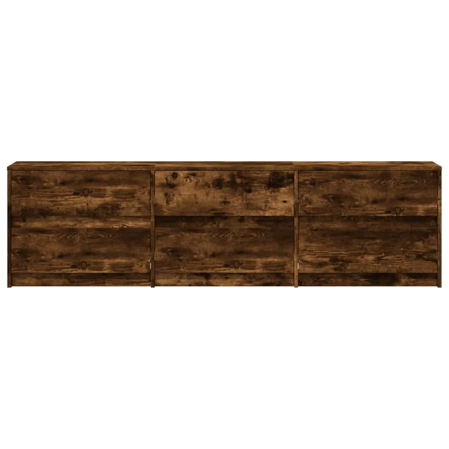 Meuble TV avec LED chêne fumé 180x34x50 cm bois d'ingénierie - 7