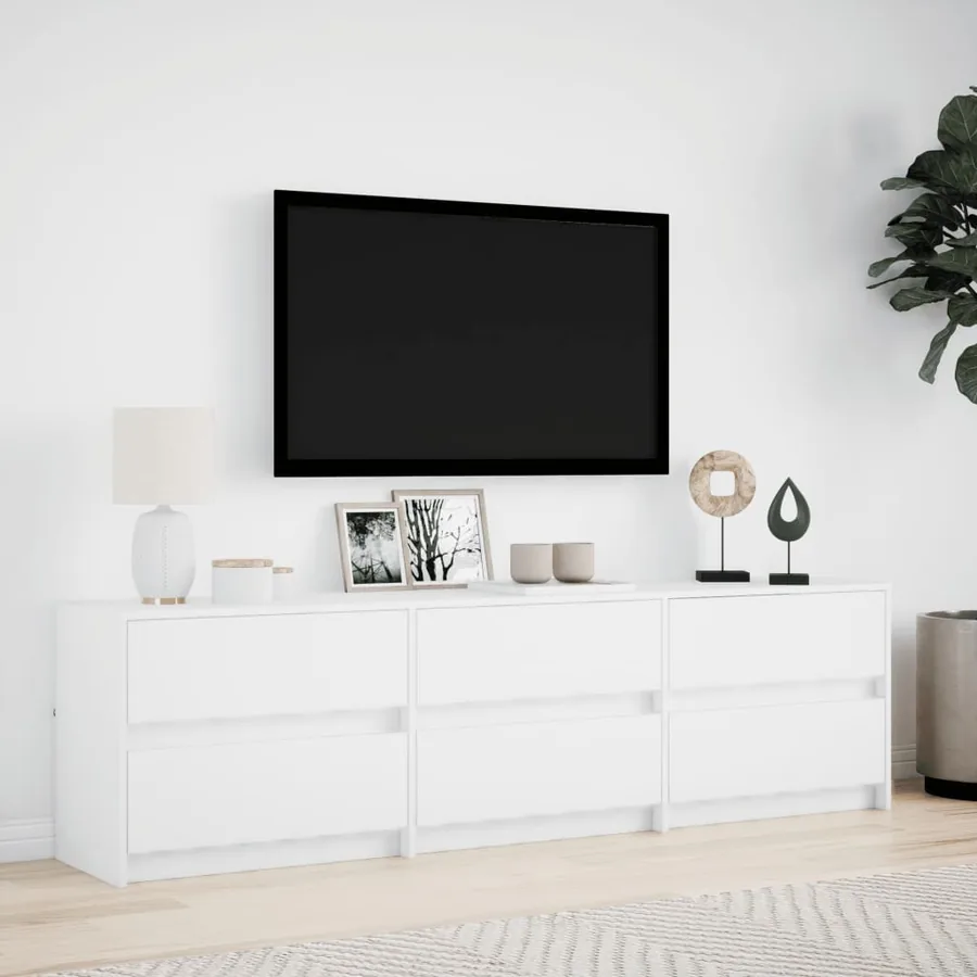 Meuble TV avec LED blanc 180x34x50 cm bois d'ingénierie - 4