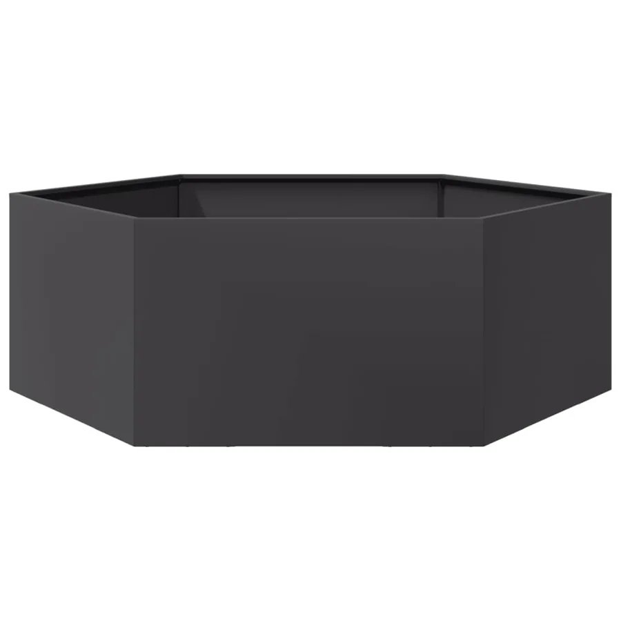 Jardinière noir hexagone 138x120x45 cm acier - 2