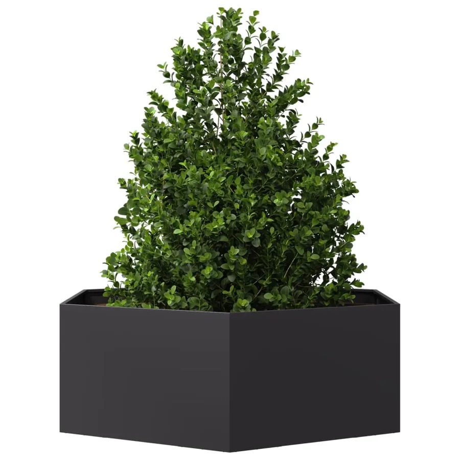 Jardinière noir hexagone 138x120x45 cm acier - 3