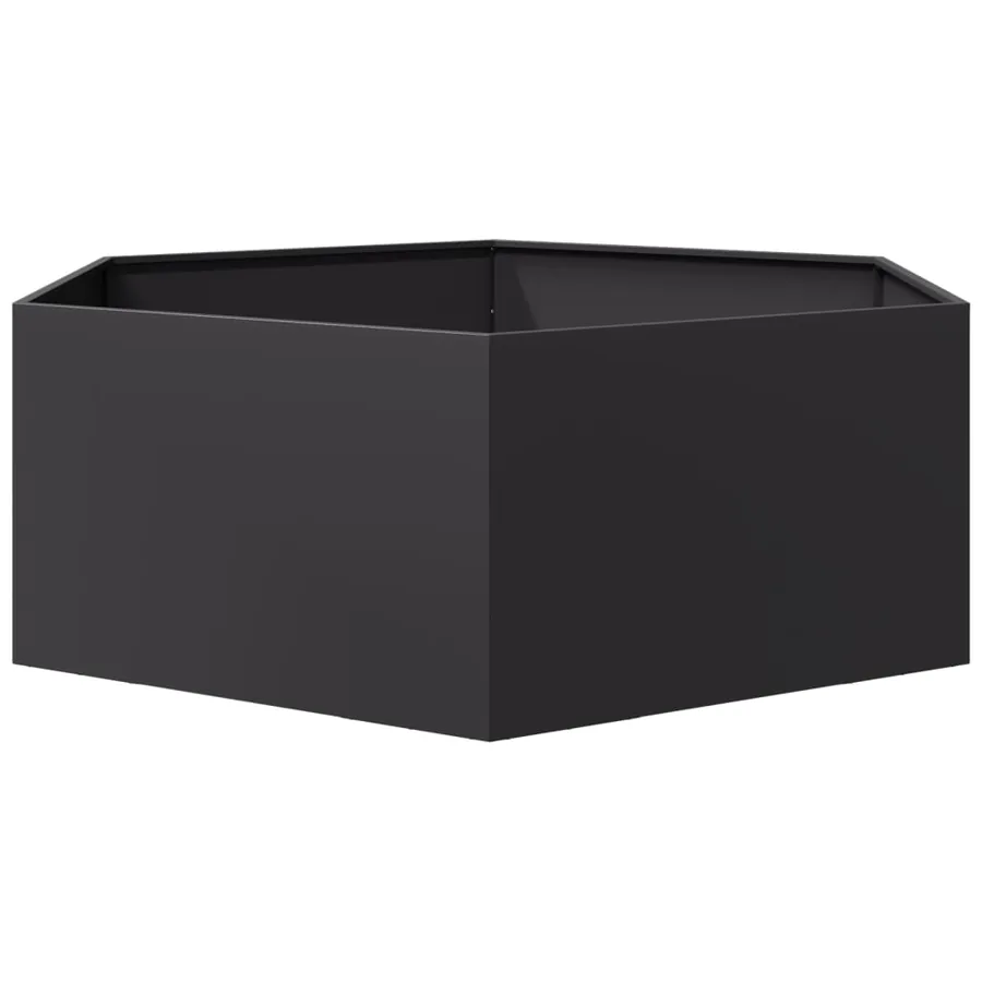 Jardinière noir hexagone 138x120x45 cm acier - 4