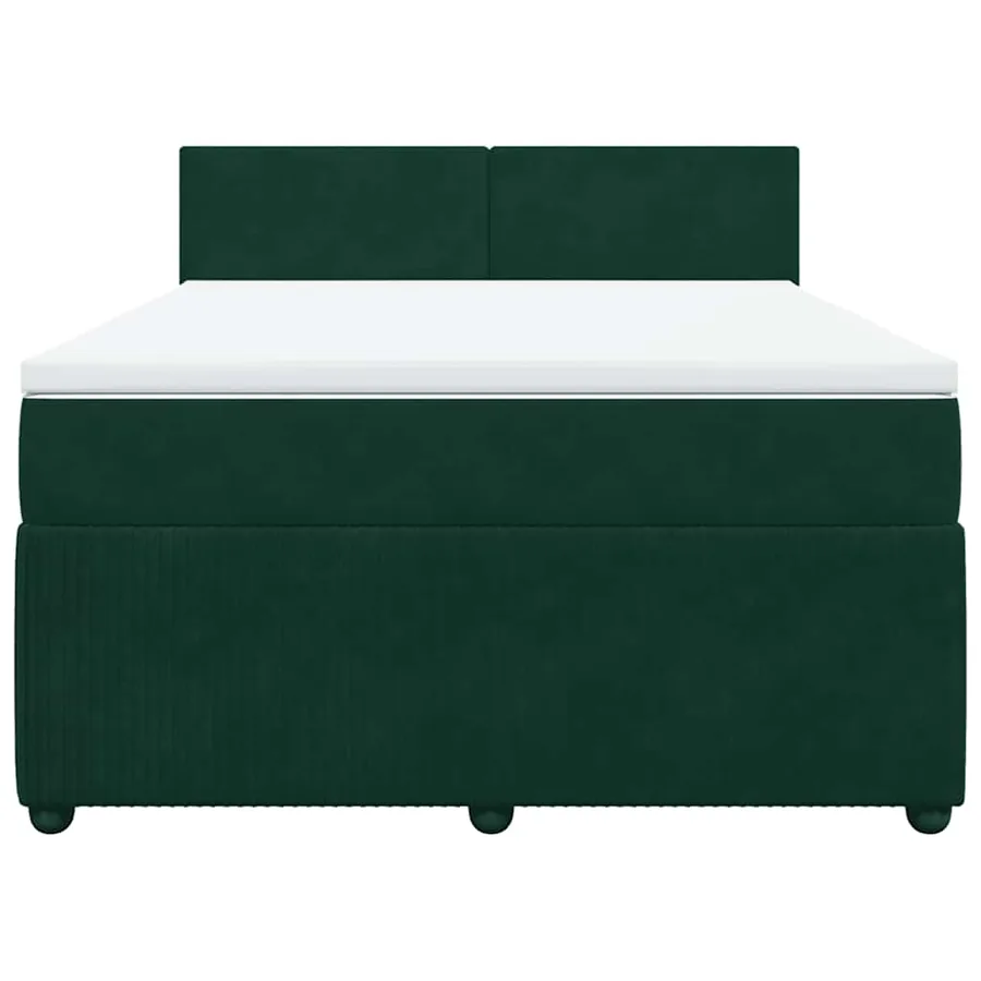 Sommier à lattes de lit et matelas Vert foncé 140x190cm Velours - 4