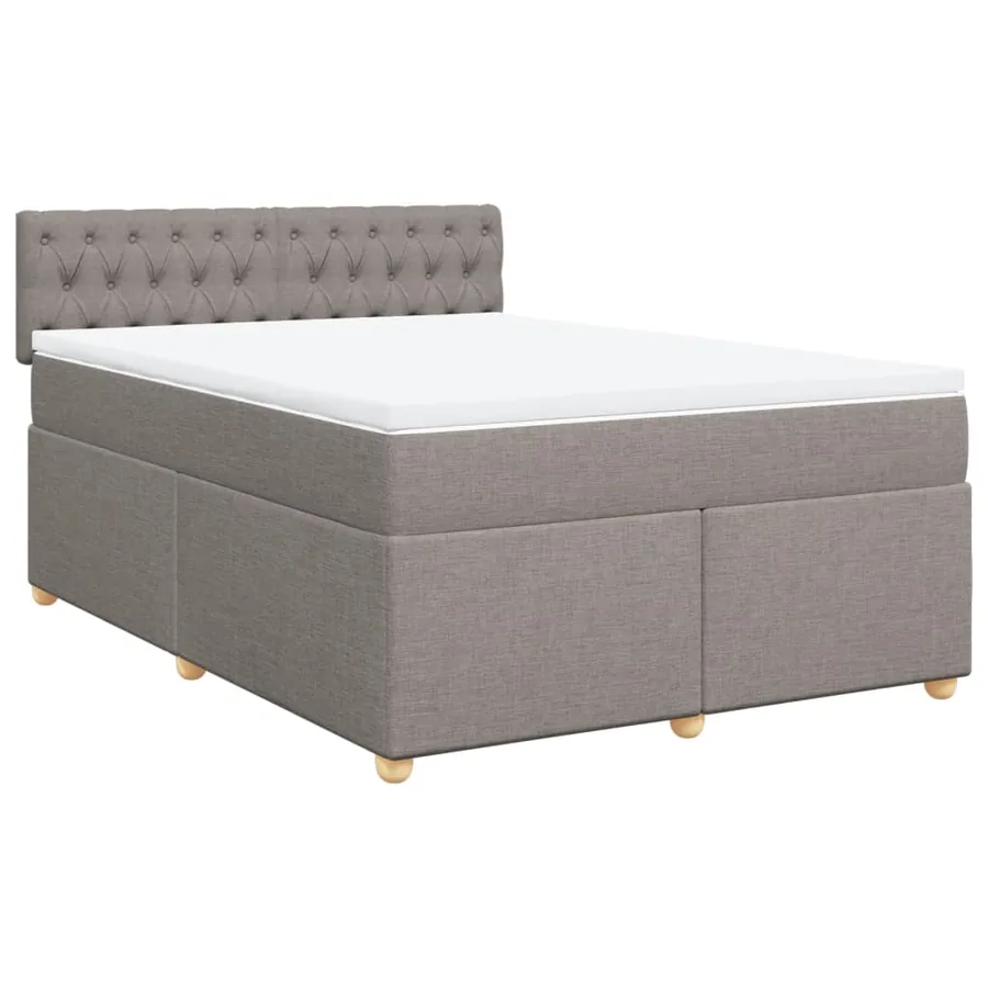 Sommier à lattes de lit avec matelas Taupe 140x200 cm Tissu - 2