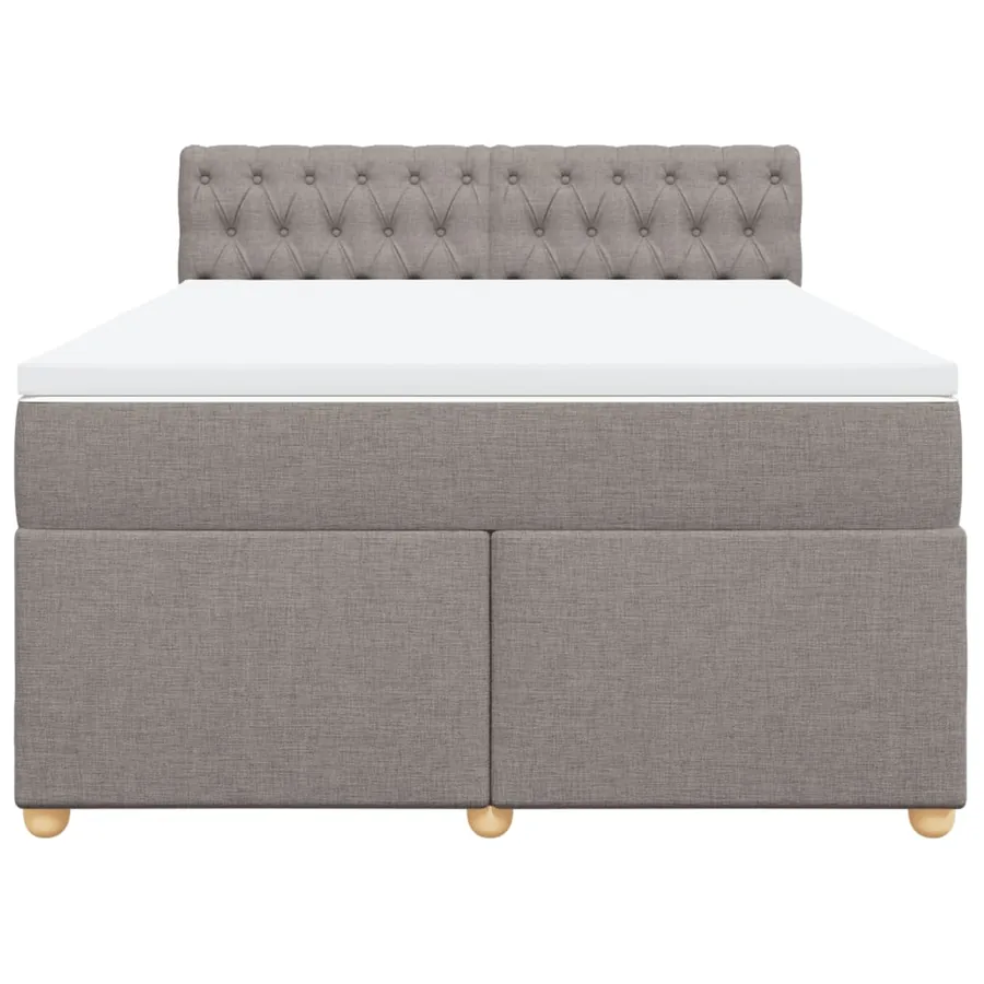 Sommier à lattes de lit avec matelas Taupe 140x200 cm Tissu - 4