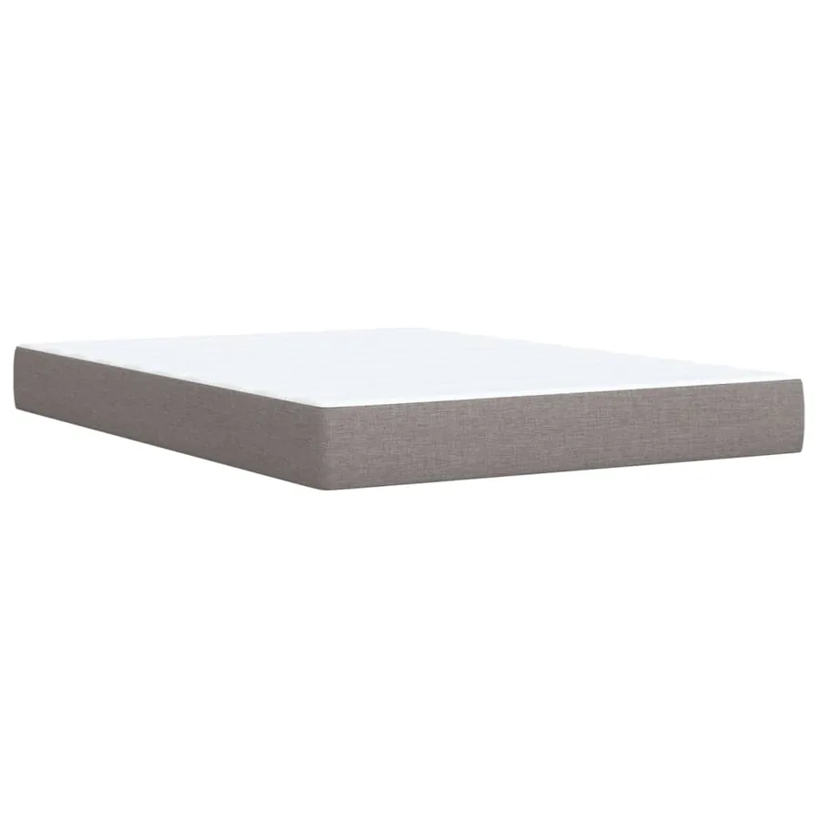 Sommier à lattes de lit avec matelas Taupe 140x200 cm Tissu - 8