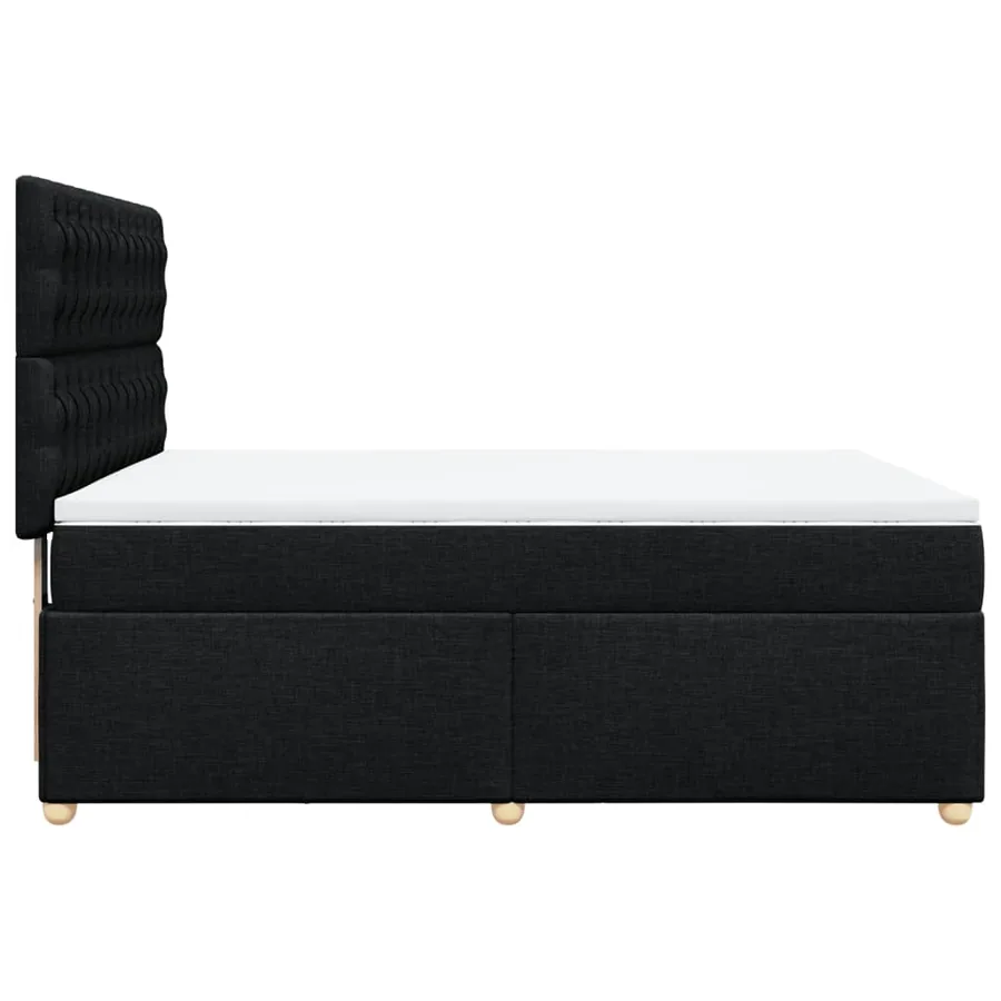 Sommier à lattes de lit avec matelas Noir 140x200 cm Tissu - 7