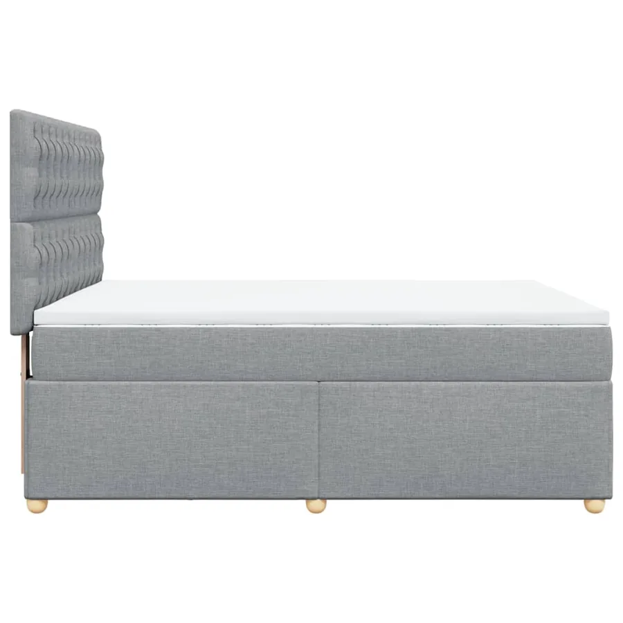 Sommier à lattes de lit avec matelas Gris clair 160x200cm Tissu - 7