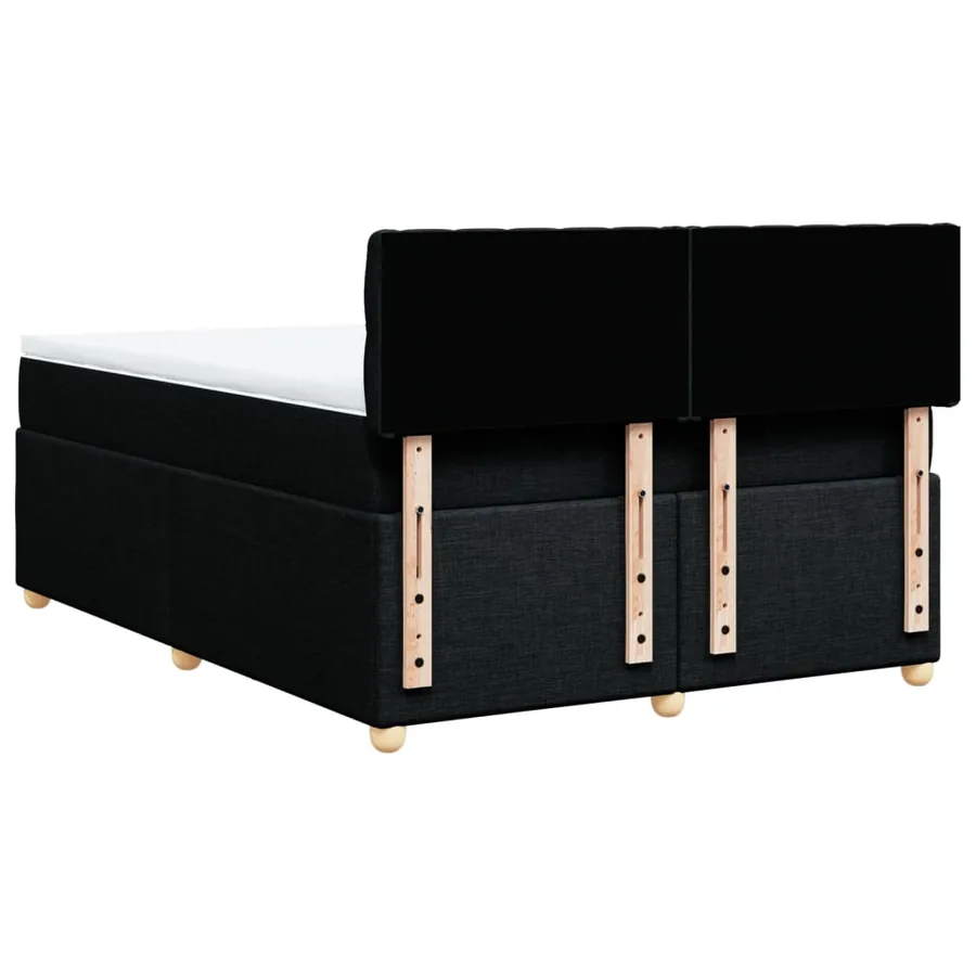 Sommier à lattes de lit avec matelas Noir 140x190 cm Tissu - 8