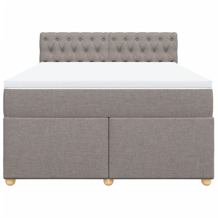 Sommier à lattes de lit avec matelas Taupe 160x200 cm Tissu - 4