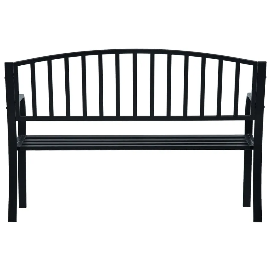 Banc de jardin Noir 120 cm Acier - 4