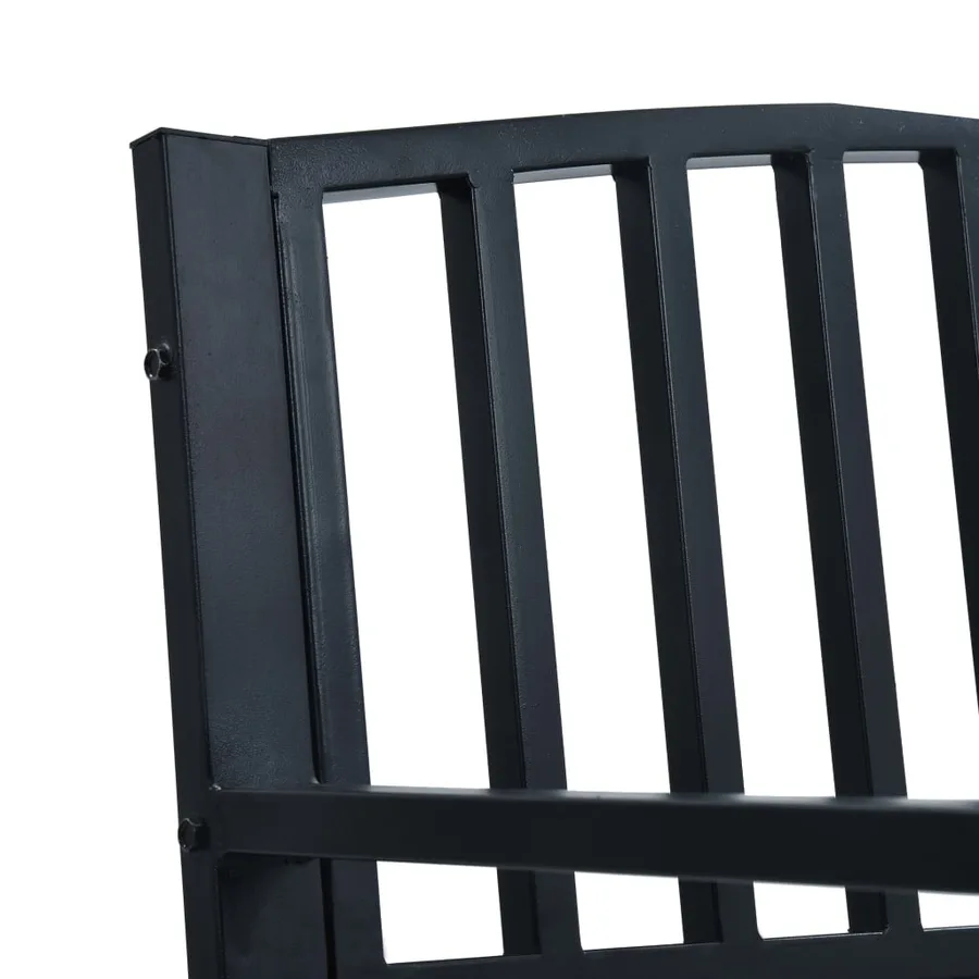 Banc de jardin Noir 120 cm Acier - 6