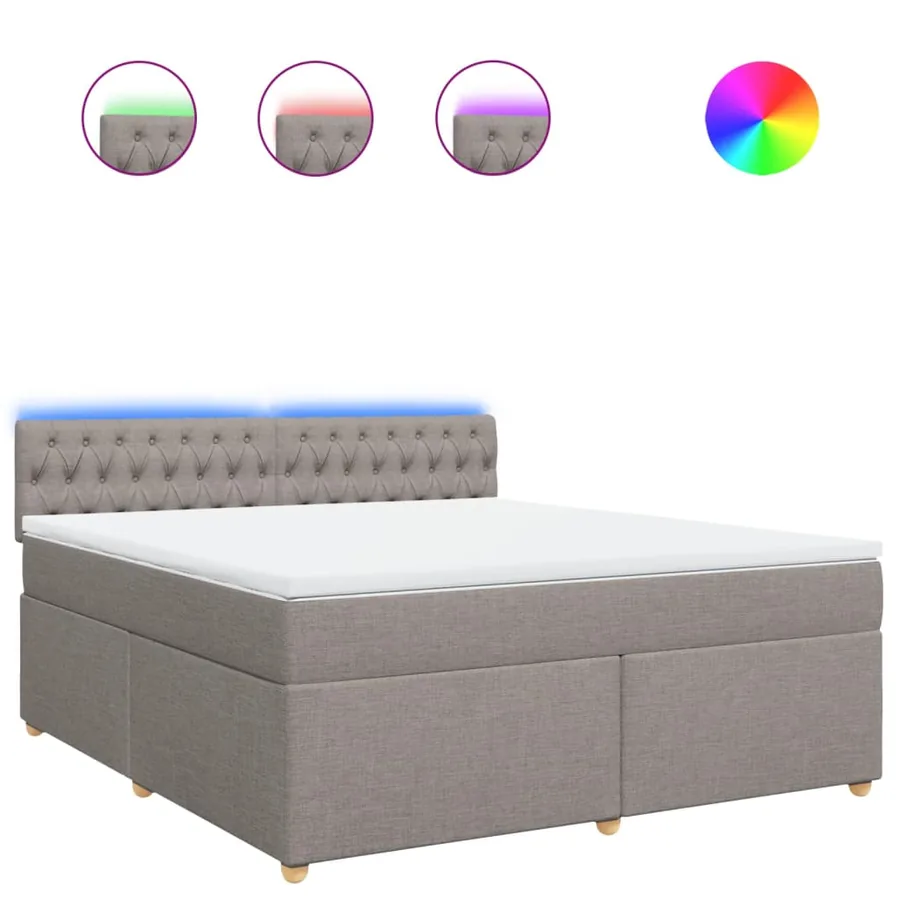 Sommier à lattes de lit avec matelas Taupe 180x200 cm Tissu - 2
