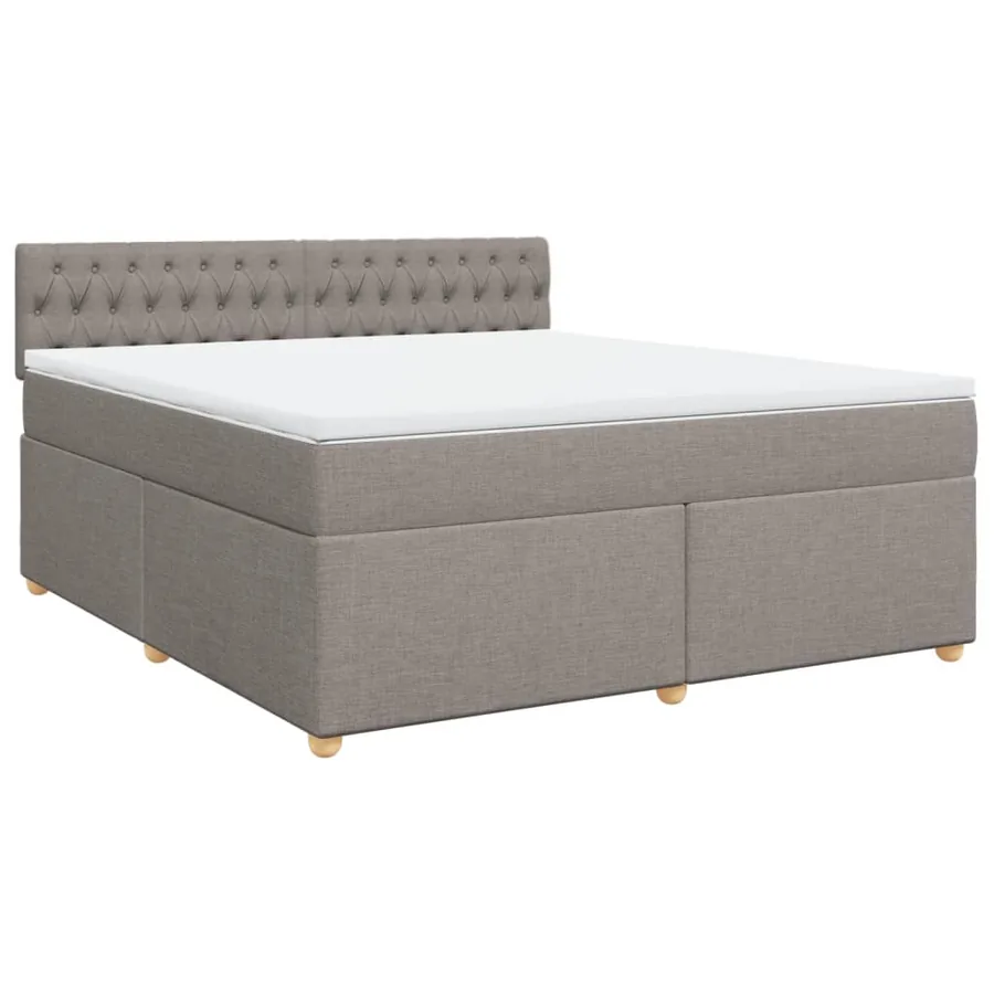 Sommier à lattes de lit avec matelas Taupe 180x200 cm Tissu - 3