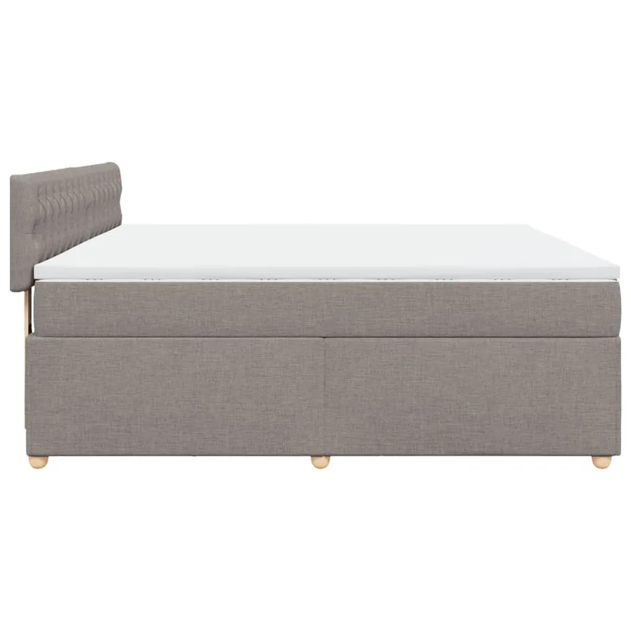 Sommier à lattes de lit avec matelas Taupe 180x200 cm Tissu - 7