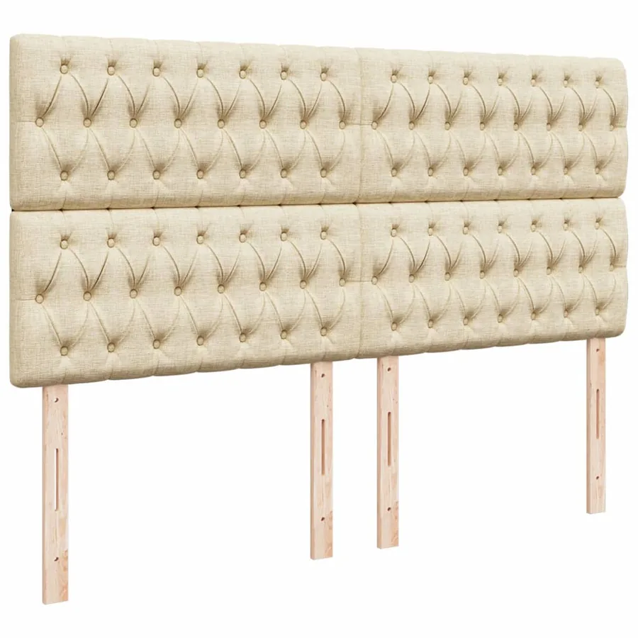 Sommier à lattes de lit avec matelas Crème 180x200 cm Tissu - 7