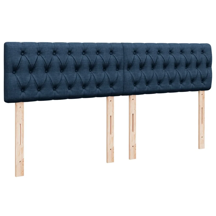 Sommier à lattes de lit avec matelas Bleu 200x200 cm Tissu - 12