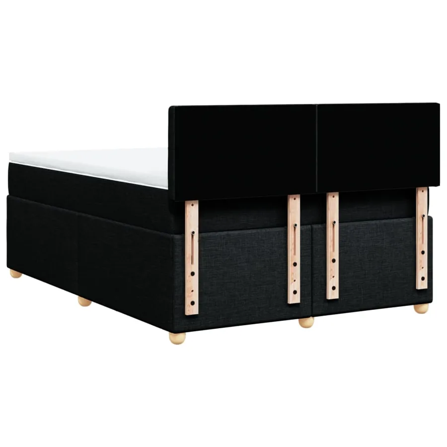 Sommier à lattes de lit avec matelas Noir 140x190 cm Tissu - 6