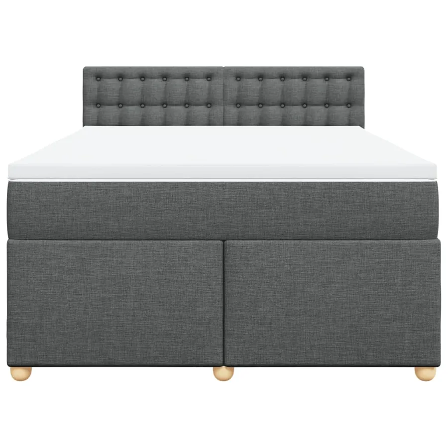 Sommier à lattes de lit avec matelas Gris foncé 140x190cm Tissu - 6
