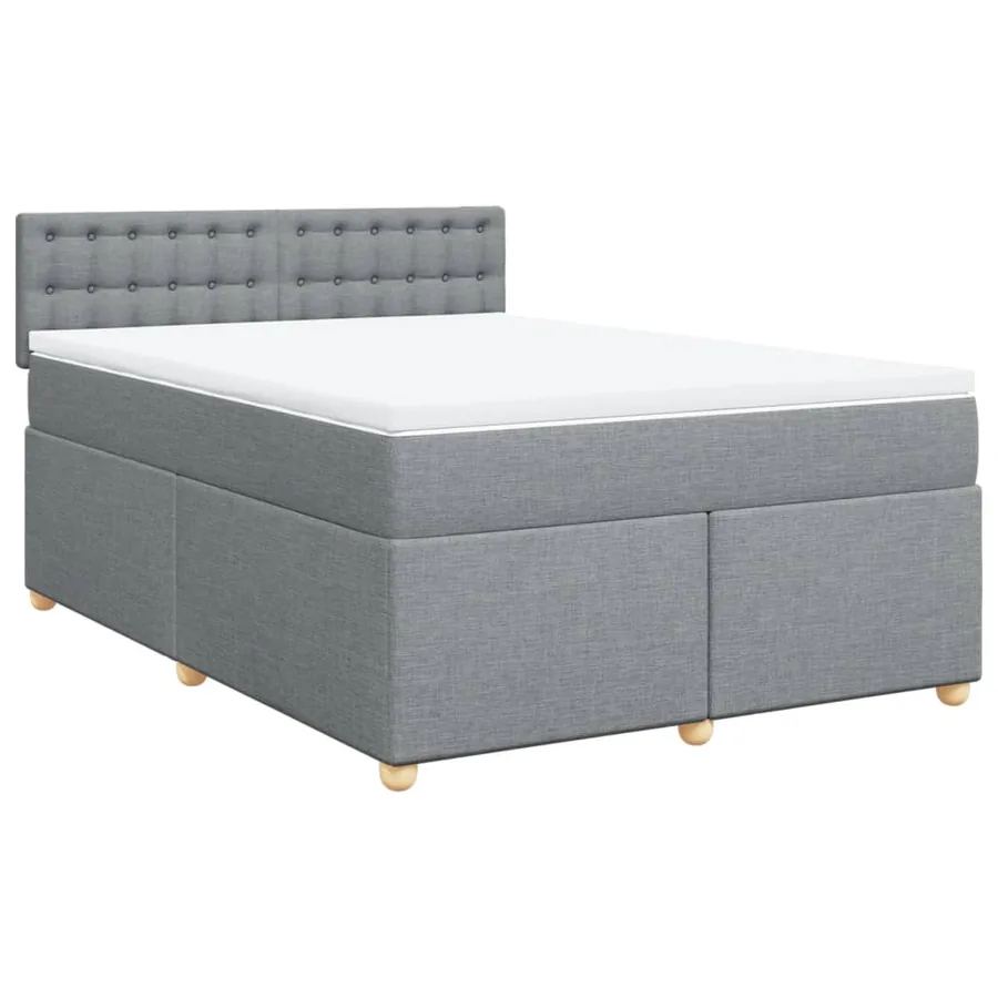 Sommier à lattes de lit avec matelas Gris clair 160x200cm Tissu - 3