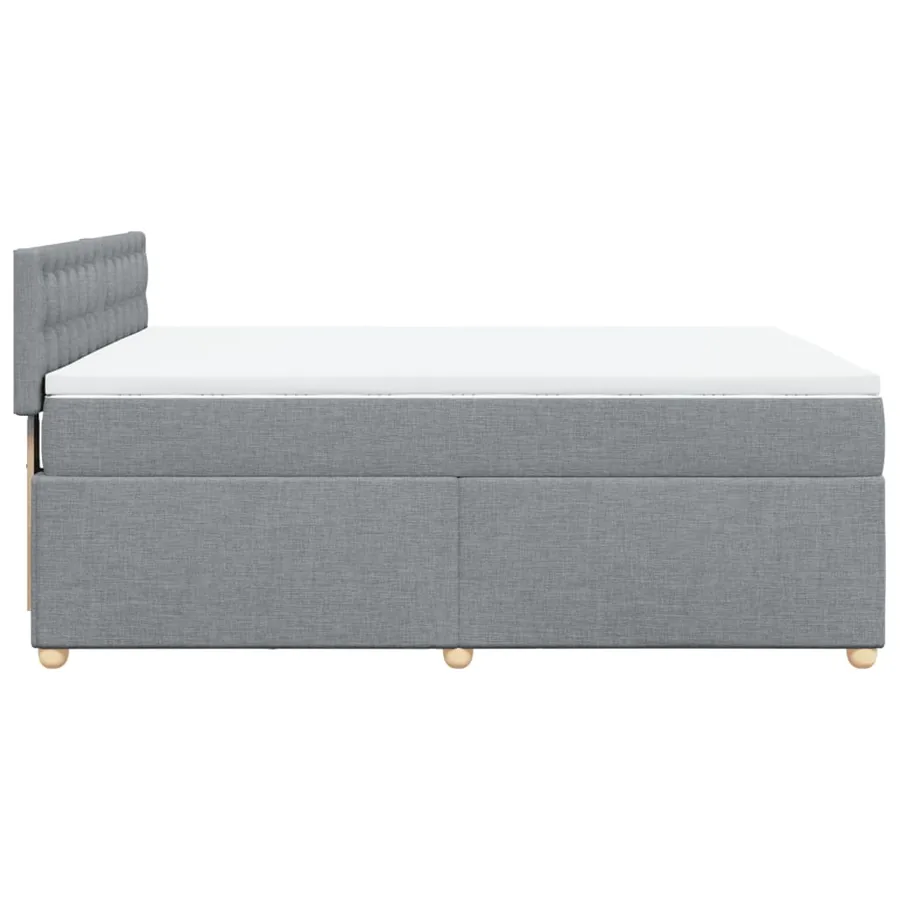 Sommier à lattes de lit avec matelas Gris clair 160x200cm Tissu - 7