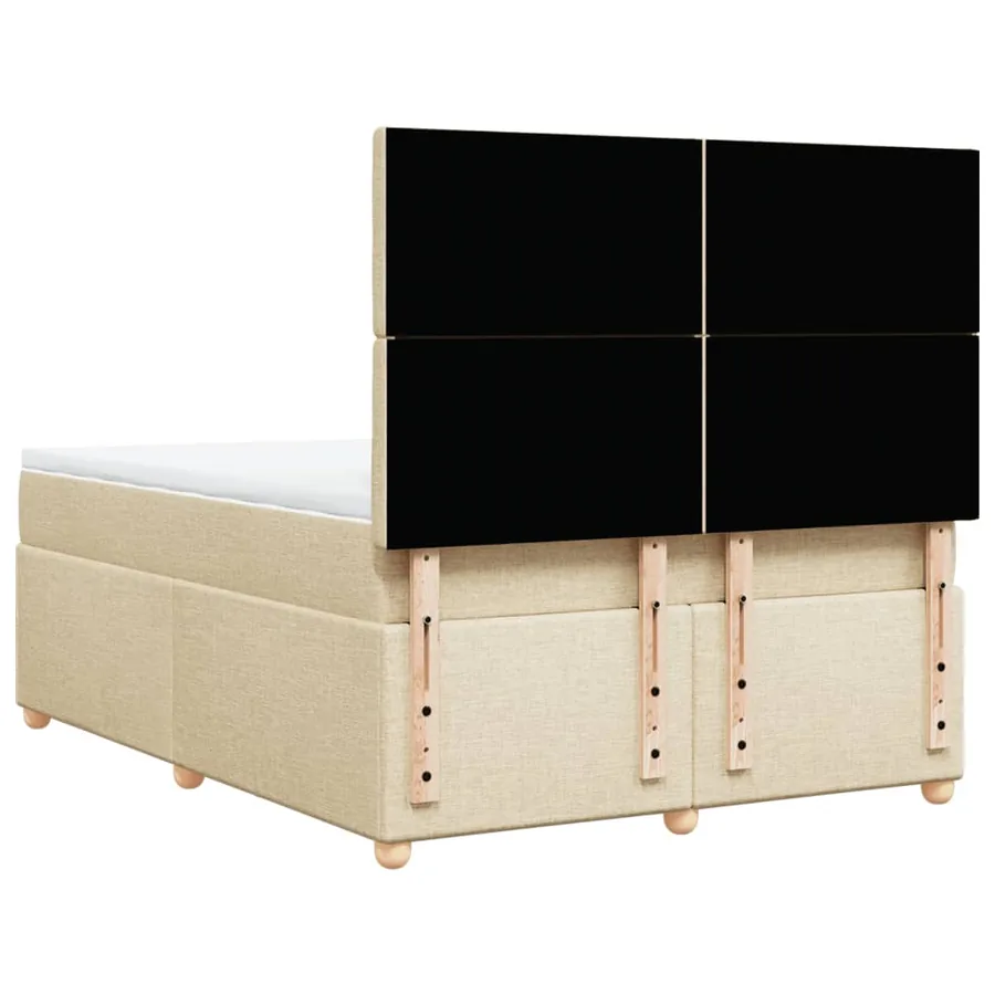 Sommier à lattes de lit avec matelas Crème 160x200 cm Tissu - 6