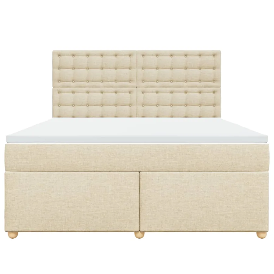 Sommier à lattes de lit avec matelas Crème 180x200 cm Tissu - 6