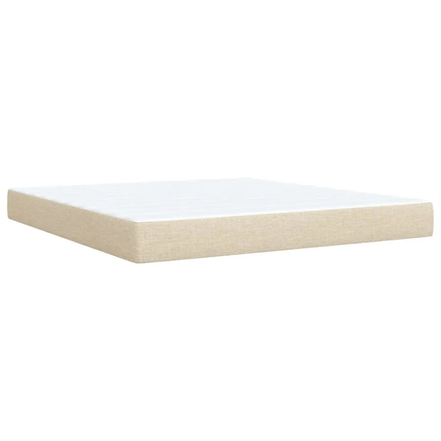 Sommier à lattes de lit avec matelas Crème 180x200 cm Tissu - 9