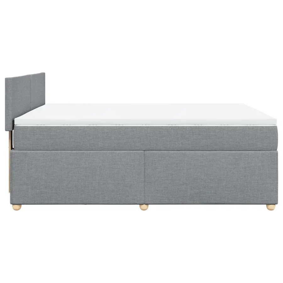 Sommier à lattes de lit avec matelas Gris clair 160x200cm Tissu - 7