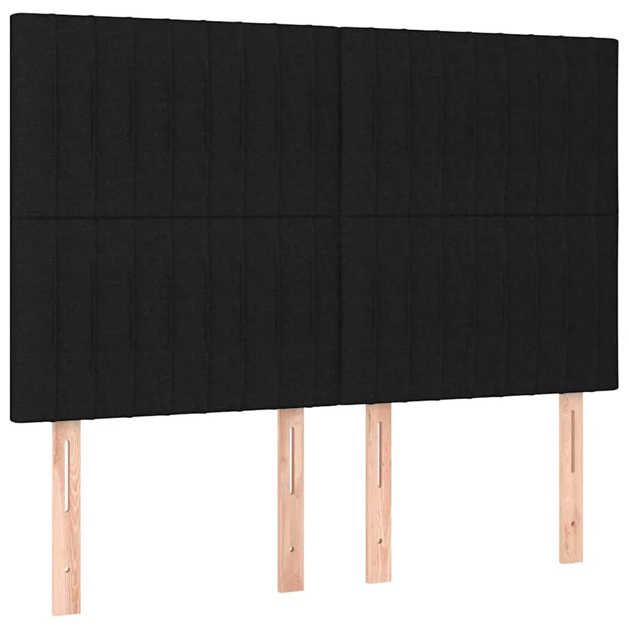 Sommier à lattes de lit avec matelas Noir 140x200 cm Tissu - 5