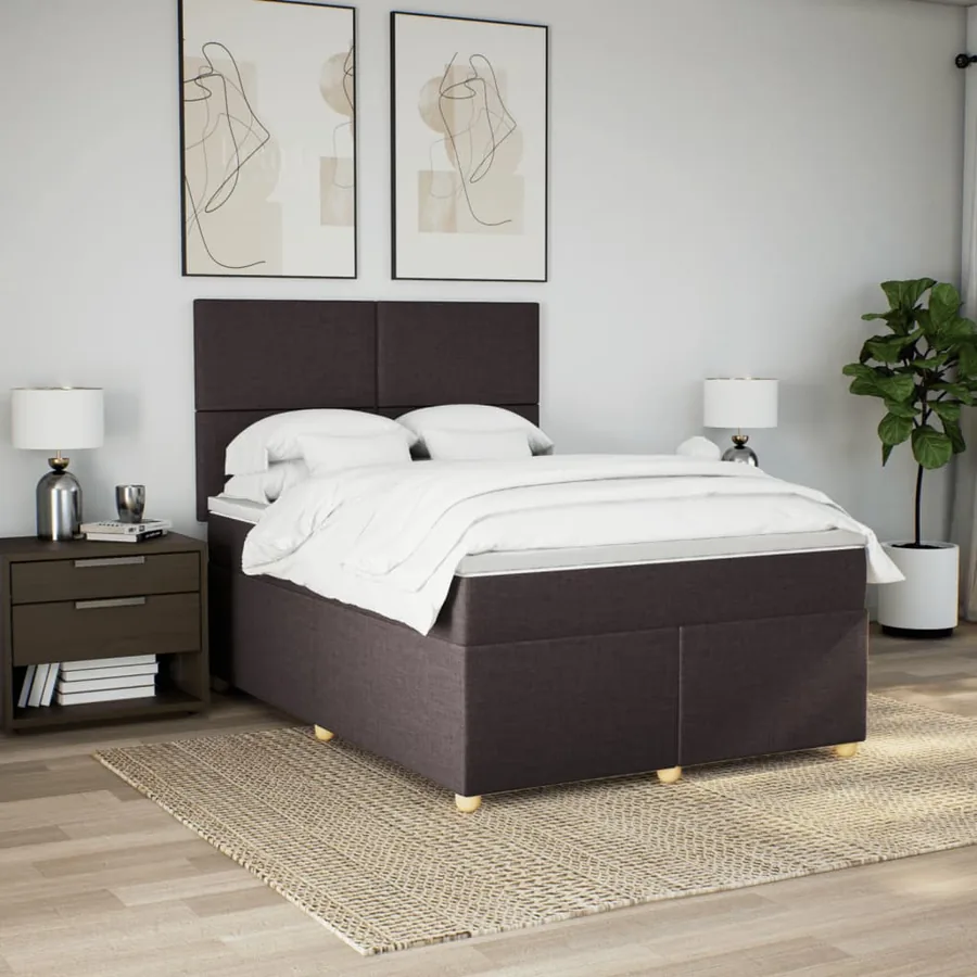 Sommier à lattes de lit avec matelas Marron foncé 160x200 cm - 3