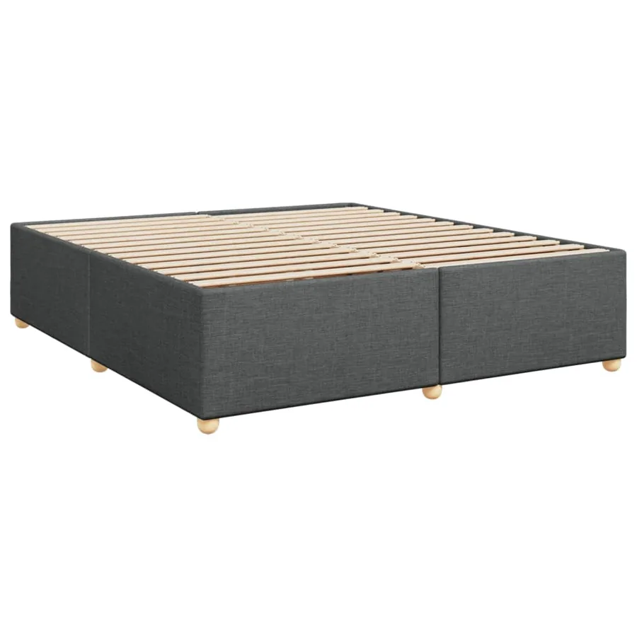 Sommier à lattes de lit avec matelas Gris foncé 180x200cm Tissu - 9