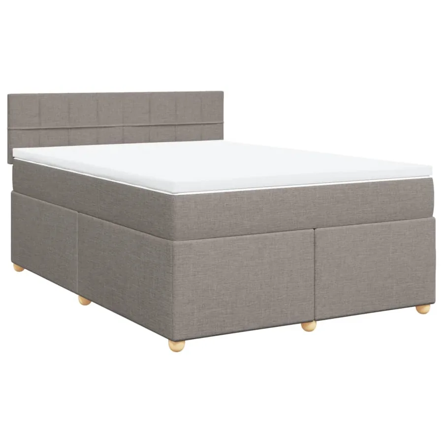 Sommier à lattes de lit avec matelas Taupe 160x200 cm Tissu - 2