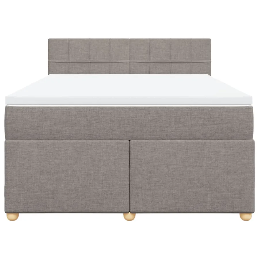 Sommier à lattes de lit avec matelas Taupe 160x200 cm Tissu - 4
