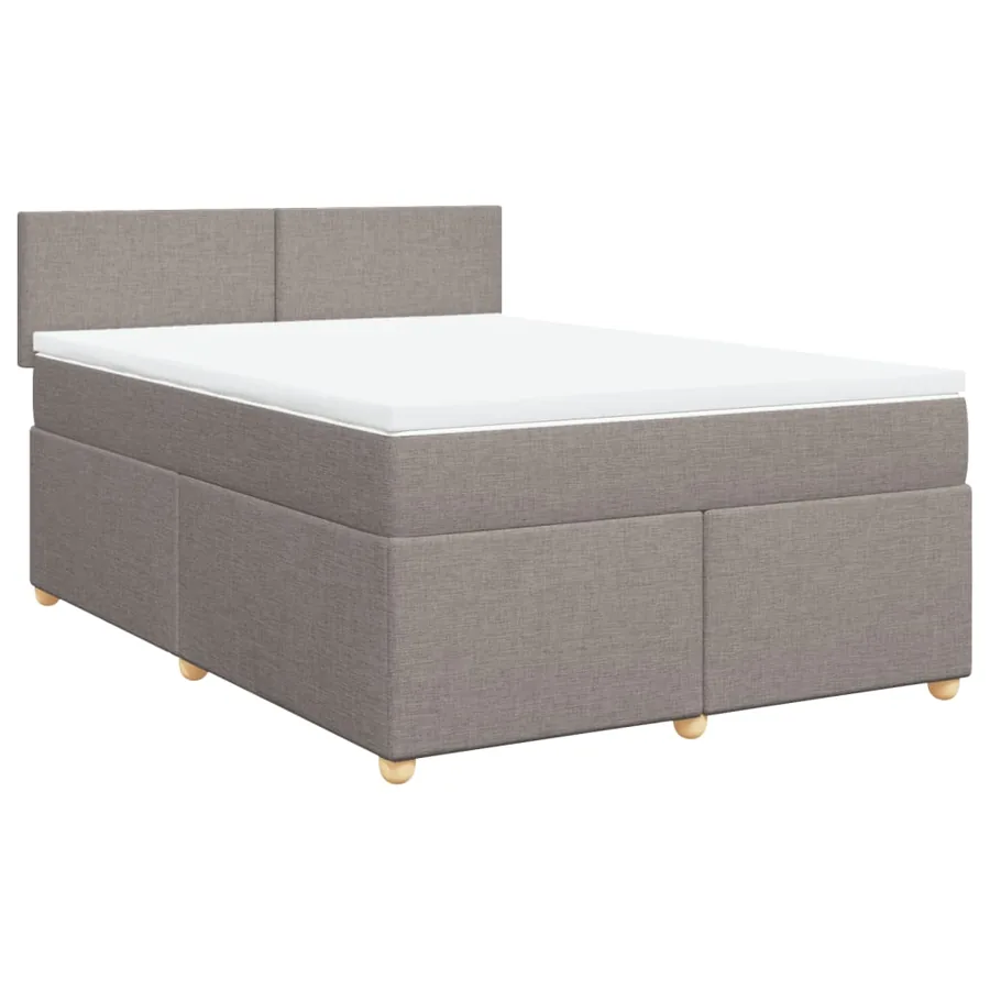 Sommier à lattes de lit avec matelas Taupe 140x190 cm Tissu - 2