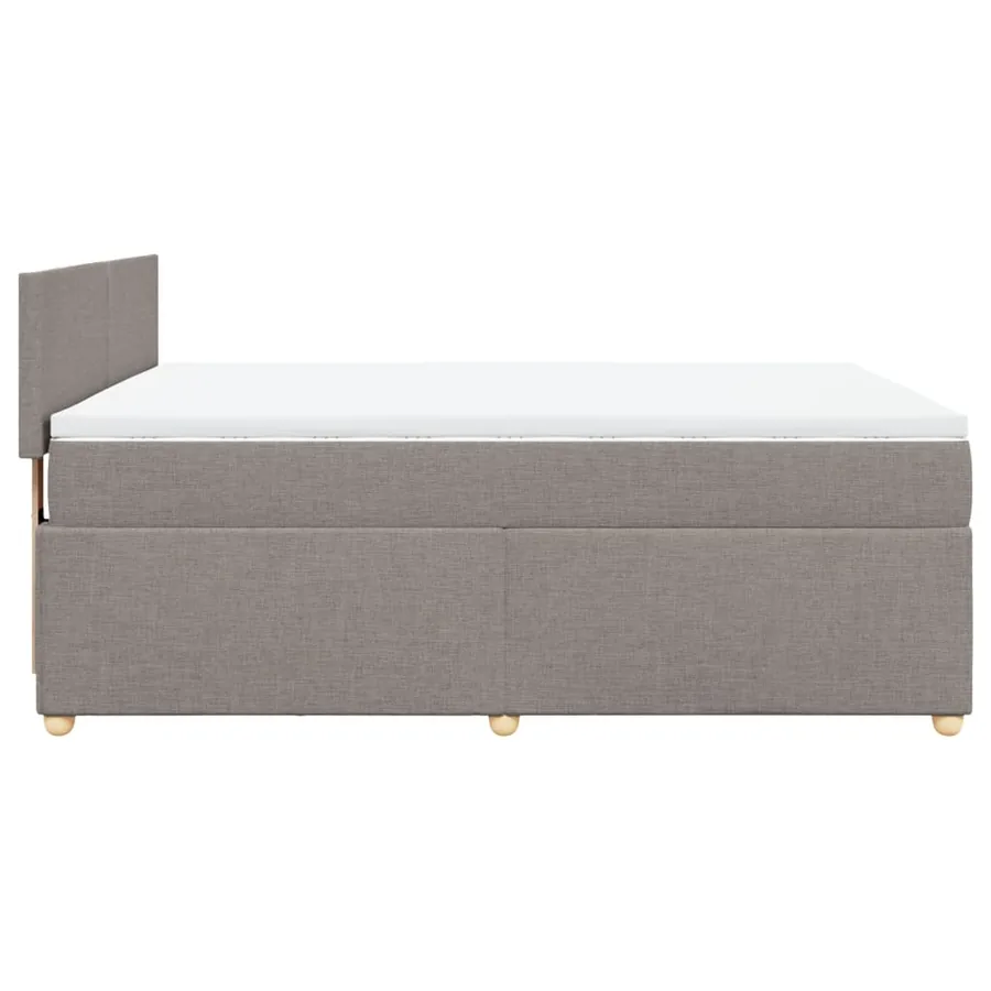 Sommier à lattes de lit avec matelas Taupe 140x190 cm Tissu - 5