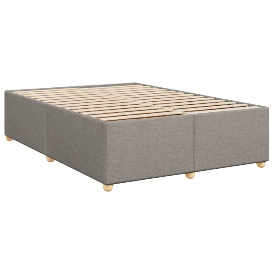 Sommier à lattes de lit avec matelas Taupe 140x190 cm Tissu - 7