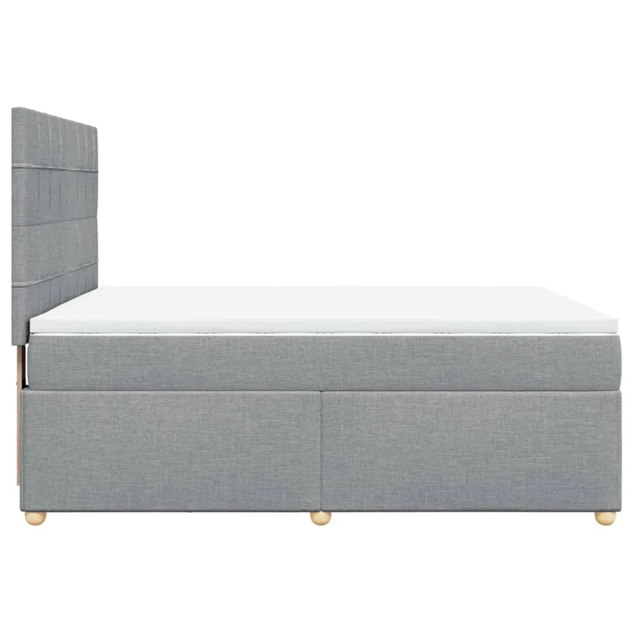Sommier à lattes de lit avec matelas Gris clair 140x190cm Tissu - 7
