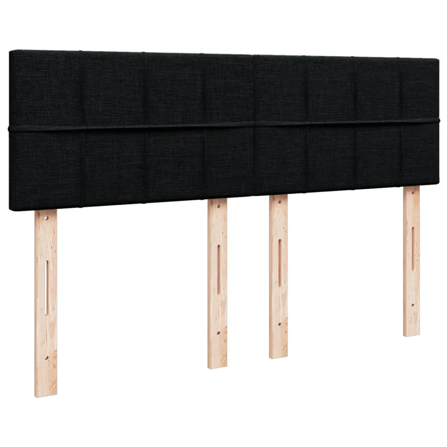 Sommier à lattes de lit avec matelas Noir 140x200 cm Tissu - 12