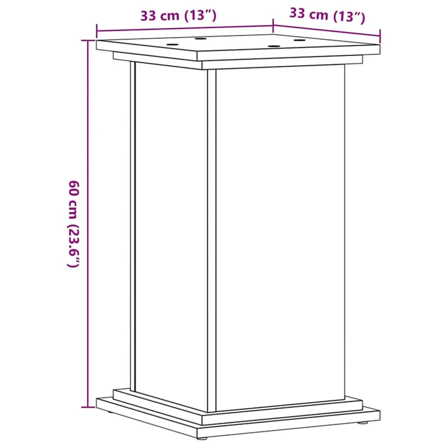 Support pour plantes 33x33x60 cm bois d'ingénierie - 9