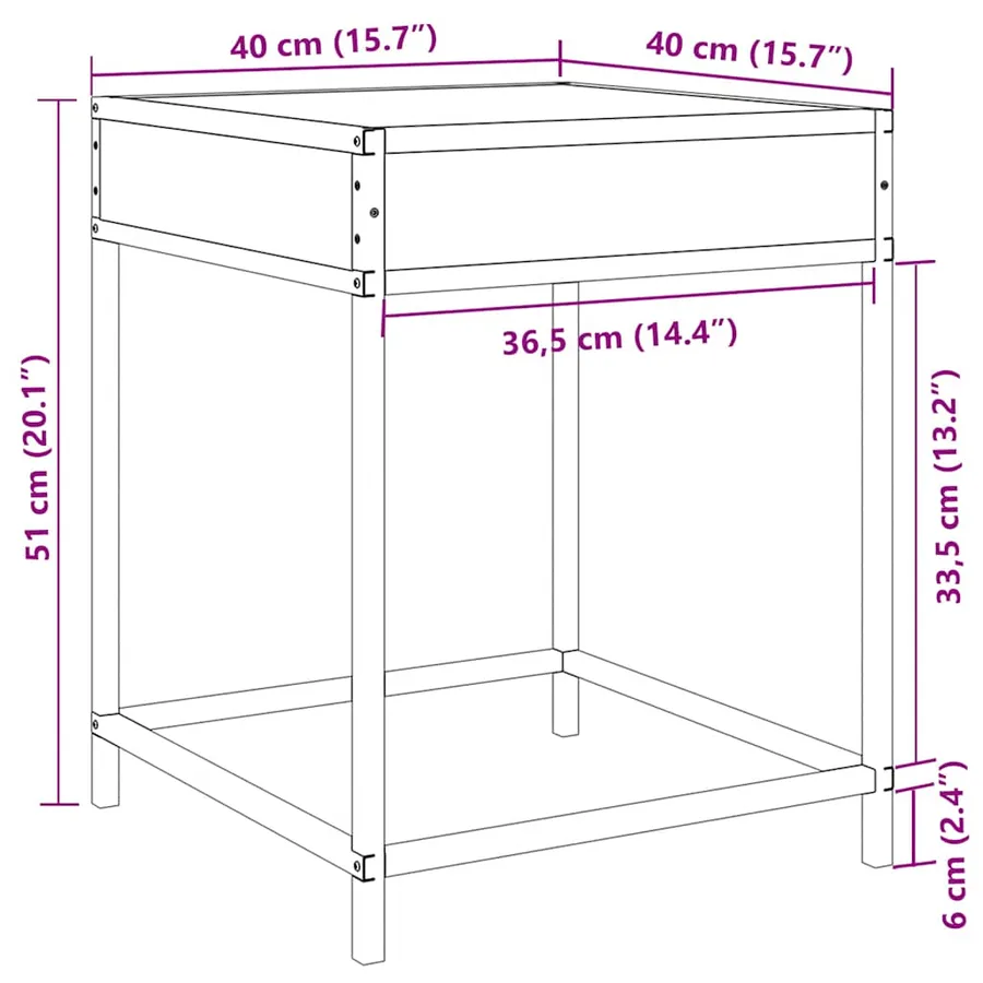Table basse avec LED Infinity noir 40x40x51 cm - 13