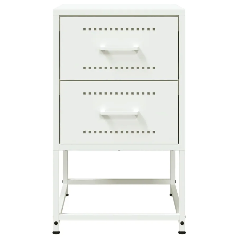 Table de chevet blanc 36x39x60,5 cm acier - 6