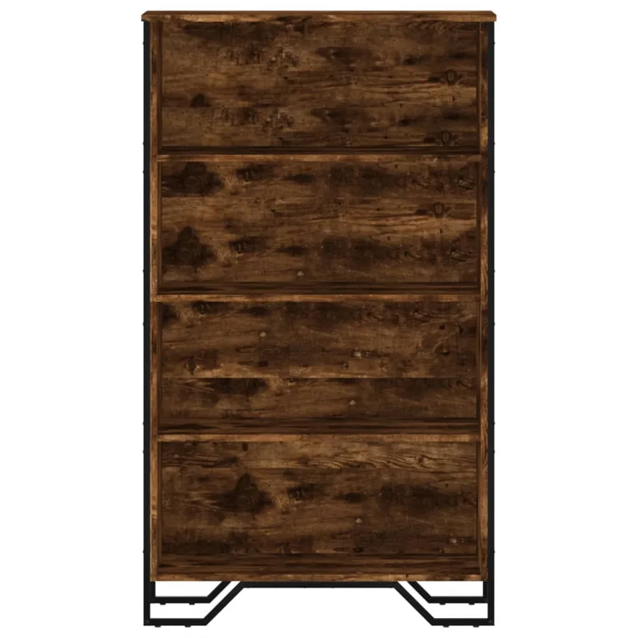 Bibliothèque chêne fumé 80x31x137,5 cm bois d'ingénierie - 4
