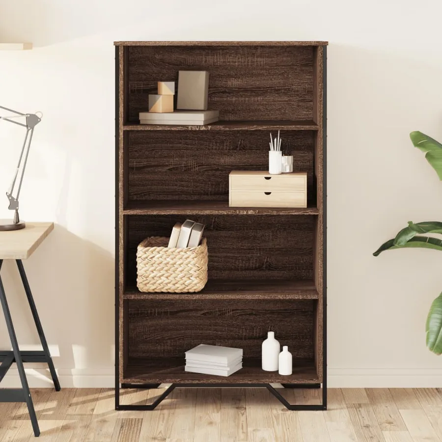 Bibliothèque chêne marron 80x31x137,5 cm bois d'ingénierie - 3