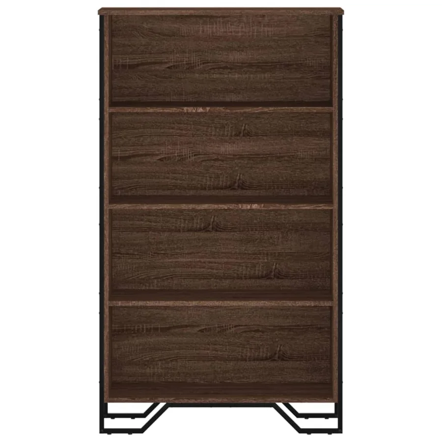 Bibliothèque chêne marron 80x31x137,5 cm bois d'ingénierie - 4