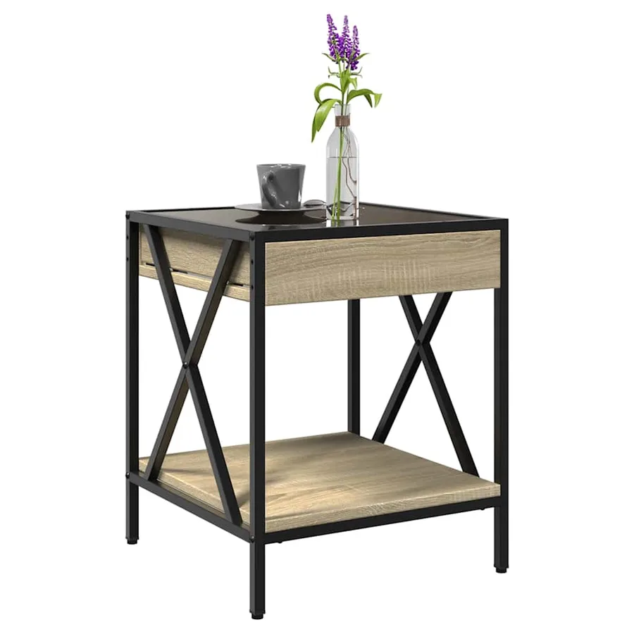 Table basse avec LED Infinity chêne sonoma 40x40x49 cm - 5