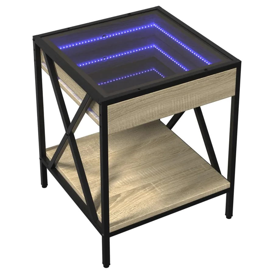 Table de chevet avec LED infini chêne sonoma 40x40x49 cm - 3