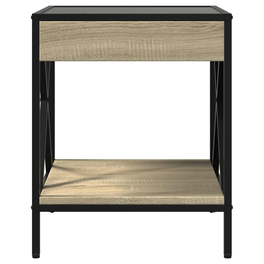 Table de chevet avec LED infini chêne sonoma 40x40x49 cm - 6