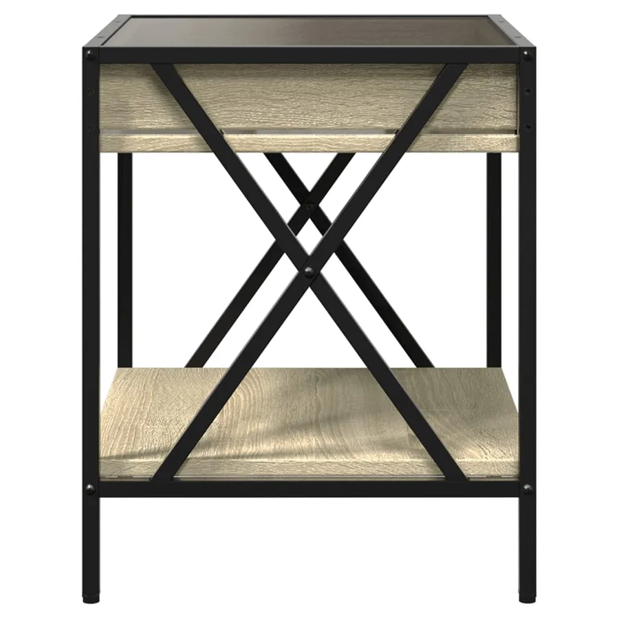 Table de chevet avec LED infini chêne sonoma 40x40x49 cm - 7