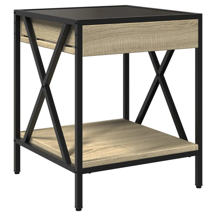Table de chevet avec LED infini chêne sonoma 40x40x49 cm - 8
