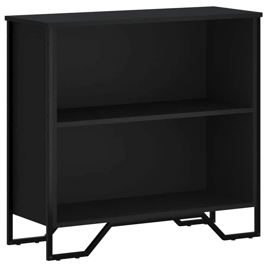Bibliothèque noir 80x31x74,5 cm bois d'ingénierie - 2